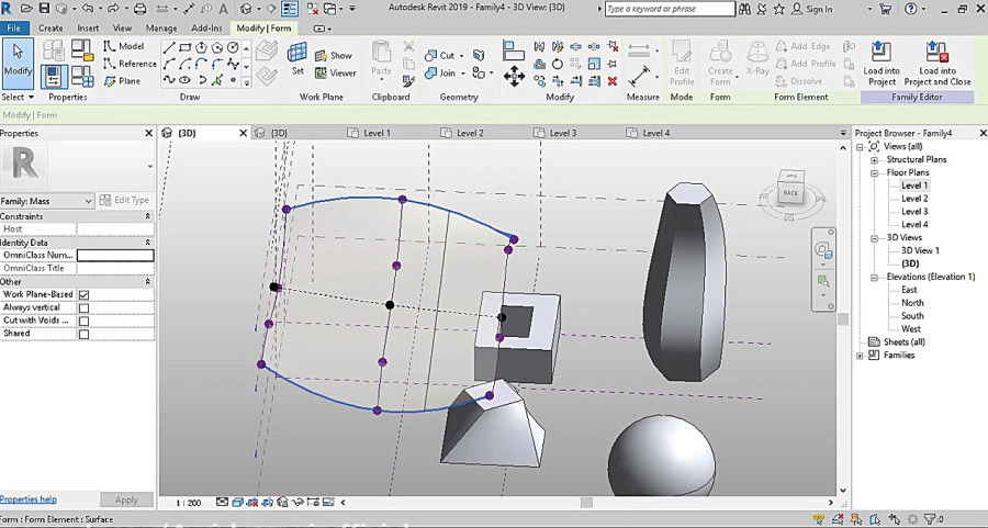 آموزش Mass در Revit